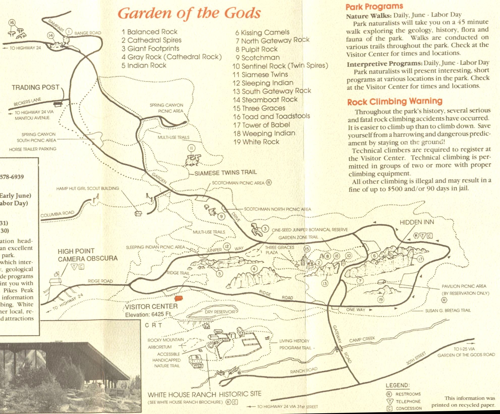 Garden Gods Map 