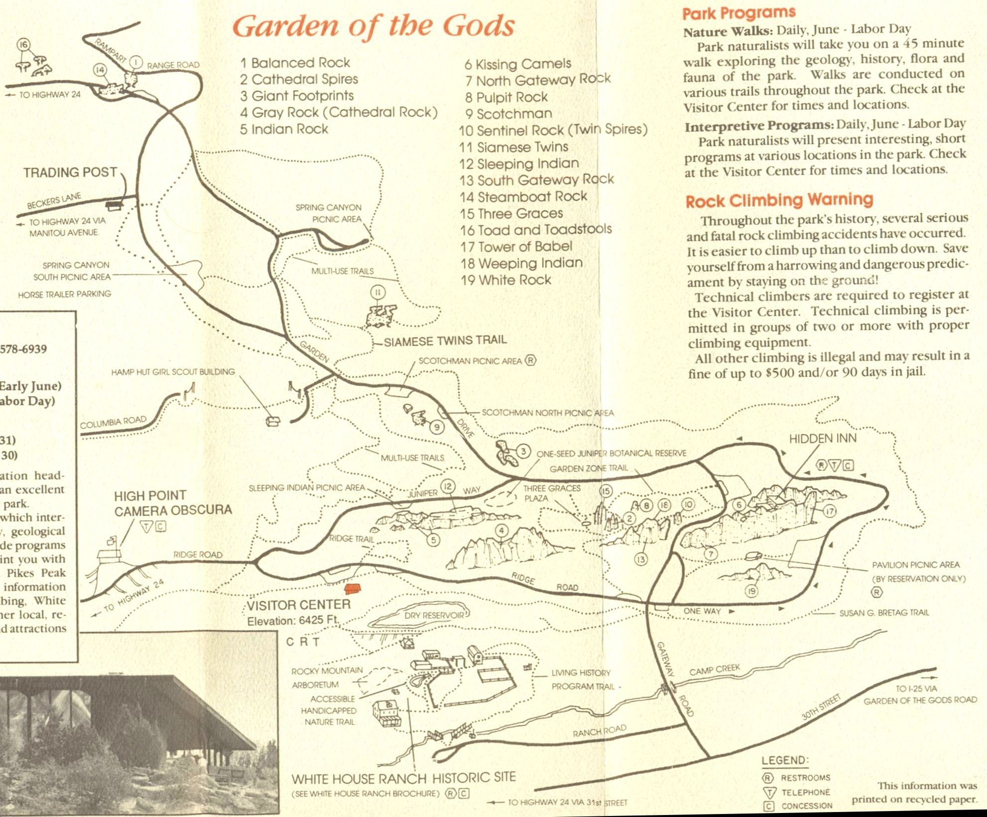 Garden Of The Gods Map United States Map   Garden Gods Map 