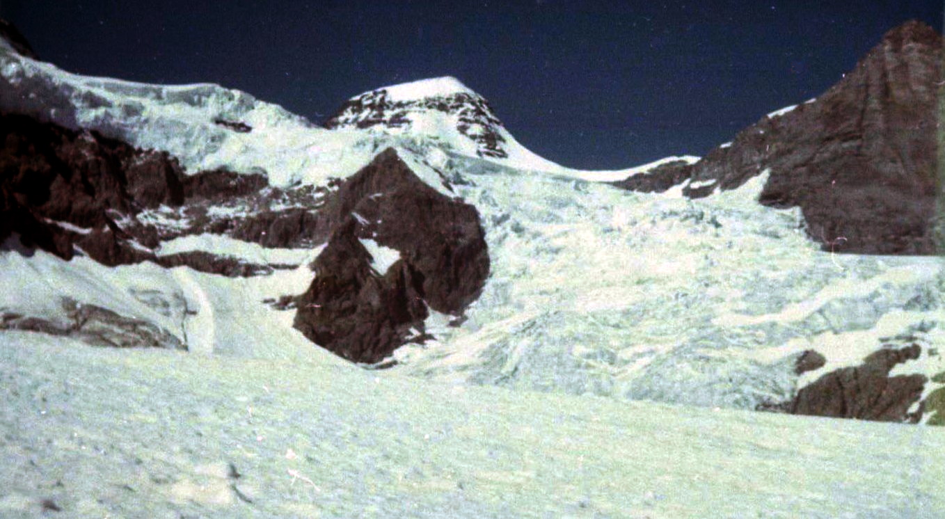 Tschingelhorn on ascent above the Schmadri Hut in the Bernese Oberlands Region of the Swiss Alps