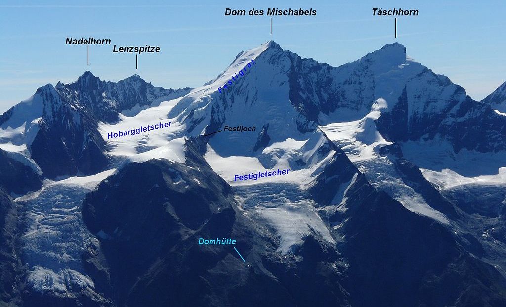 Dom and Taschhorn from Weisshorn