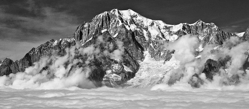 Monte Bianco ( Mont Blanc ) in Italy