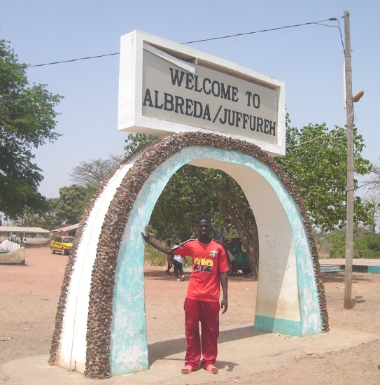 Monuments at Albreda on the Gambia River in The Gambia in West Africa