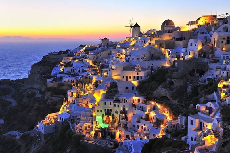 Santorini in the Cycladic Islands of Greece