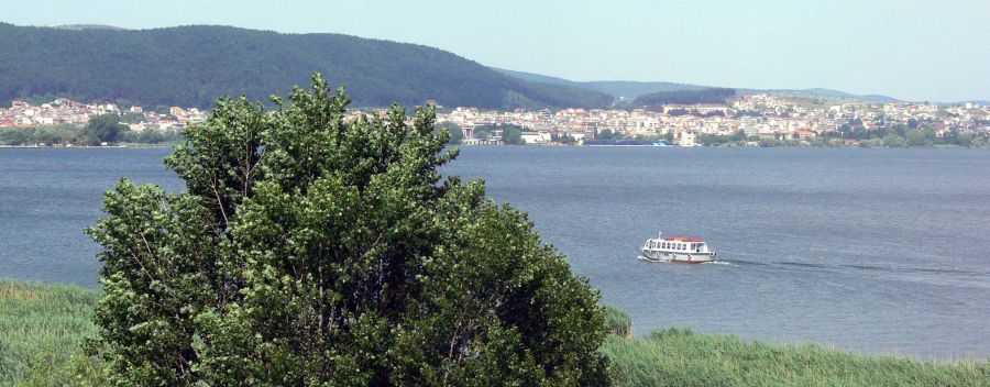 Lake Pambotis ( Pamvotis ) and Ioannina in North West Greece