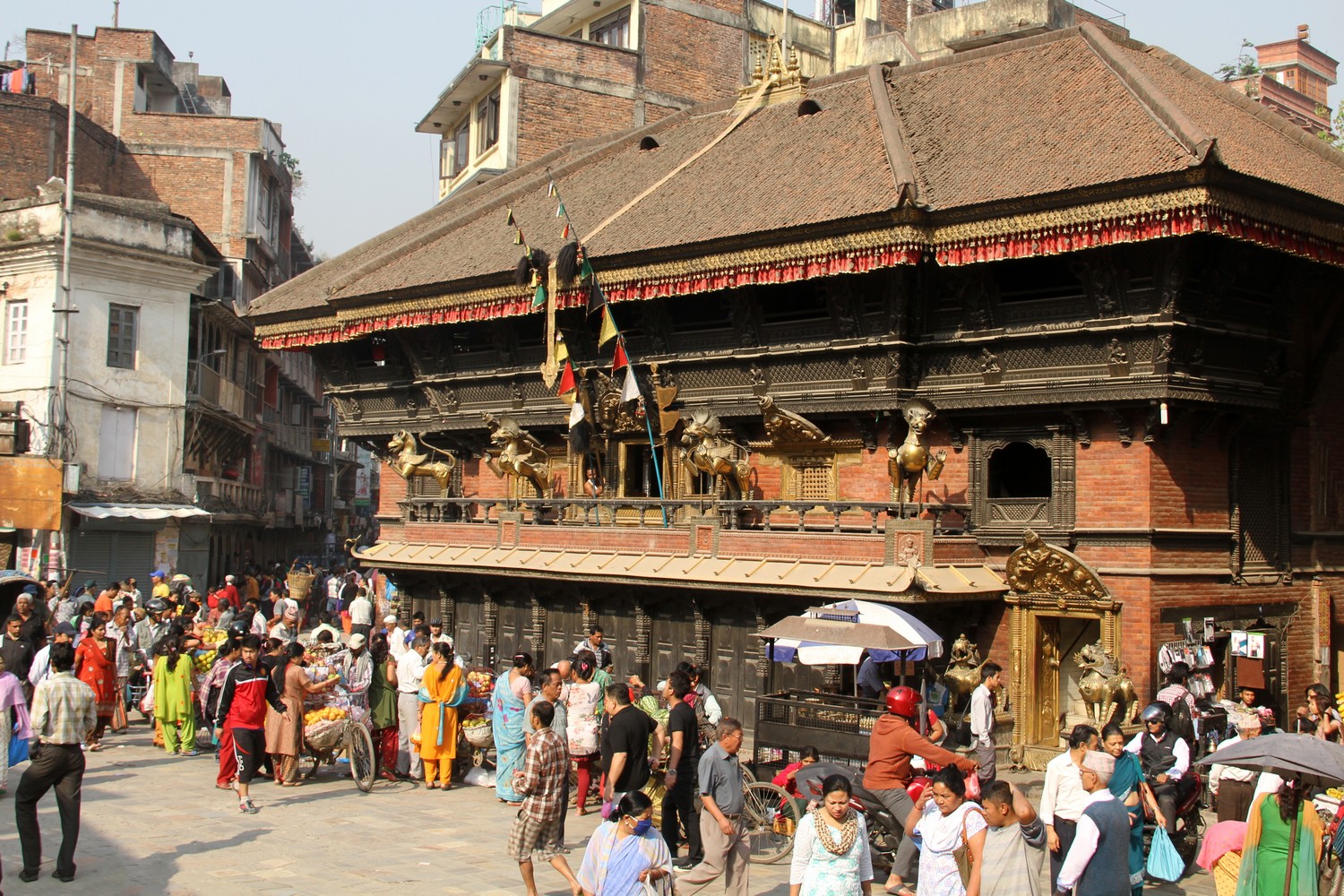 Akash Bhairab Temple at Indra Chowk in Kathmandu