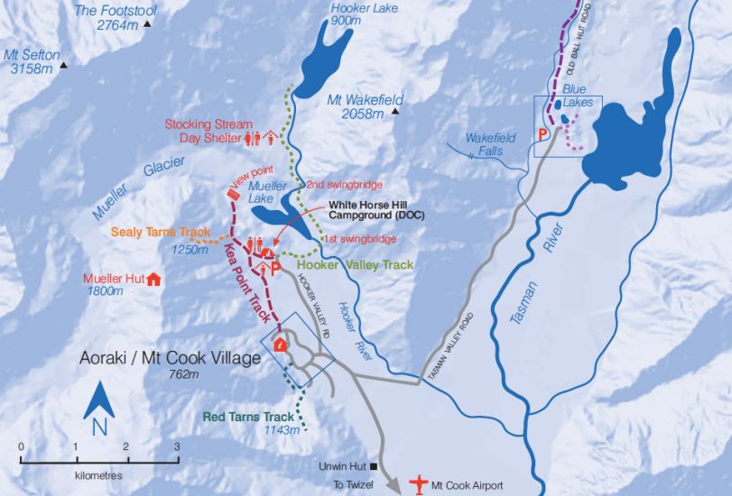 Map of Mount Cook Village