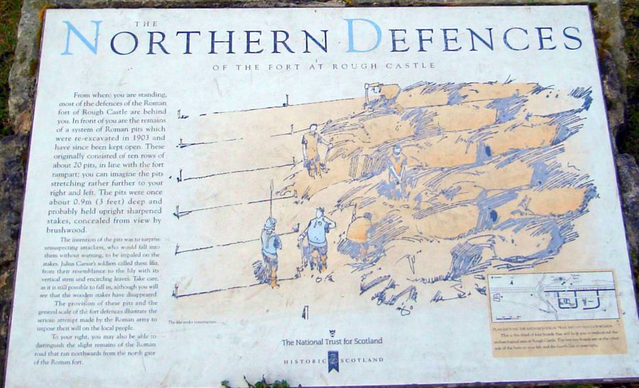 Information Board at Roughcastle Woods for Antonine Wall near Falkirk