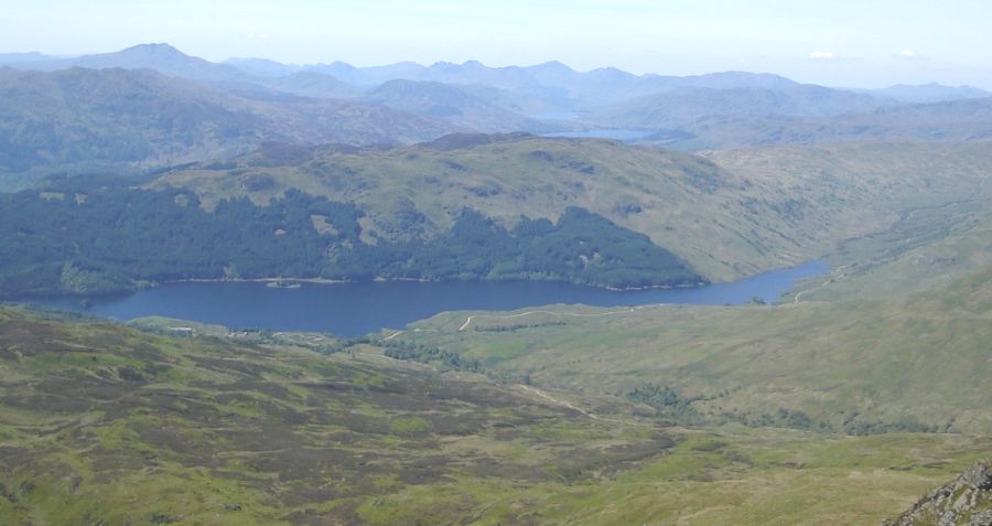 Glen Finglas Reservoir and Ben Lomond from Ben Ledi