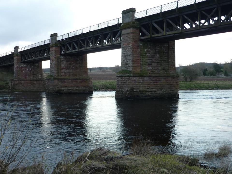 Former Railway bridge over the River Tay near Cargill