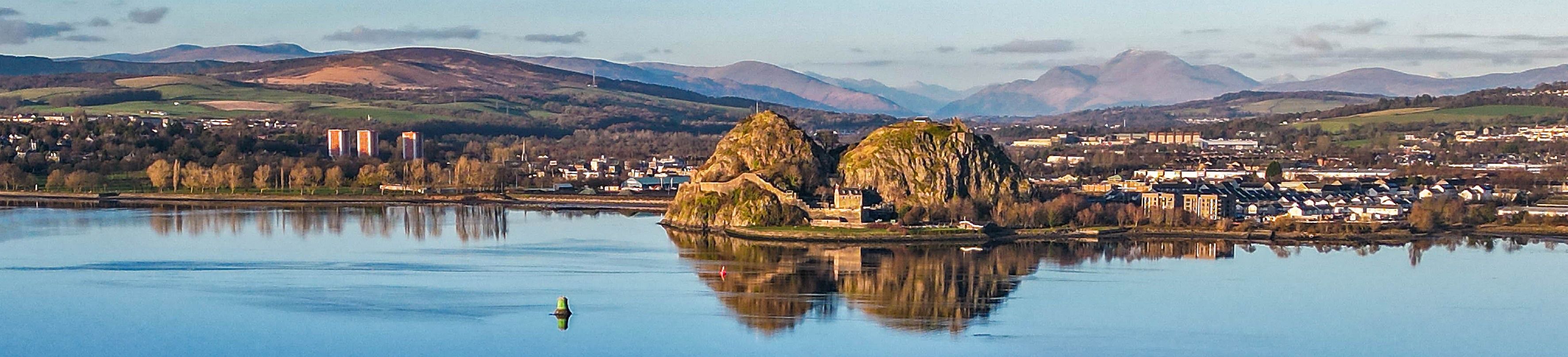 Dumbarton Rock across River Clyde