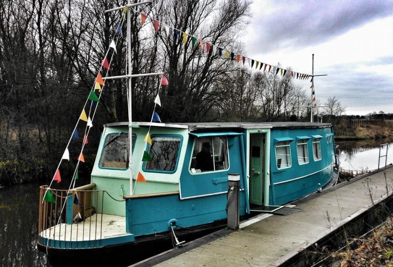 Former Ferry No 10 Finnieston Ferry ( MV Caledonian / MV Calley ) on Forth and Clyde Canal from Bishopbriggs to Kirkintilloch