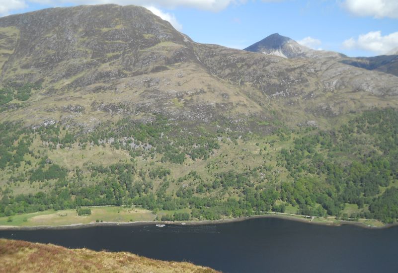 Beinn na Caillich and Stob Ban in the Mamores above Loch Leven from Garbh Bheinn