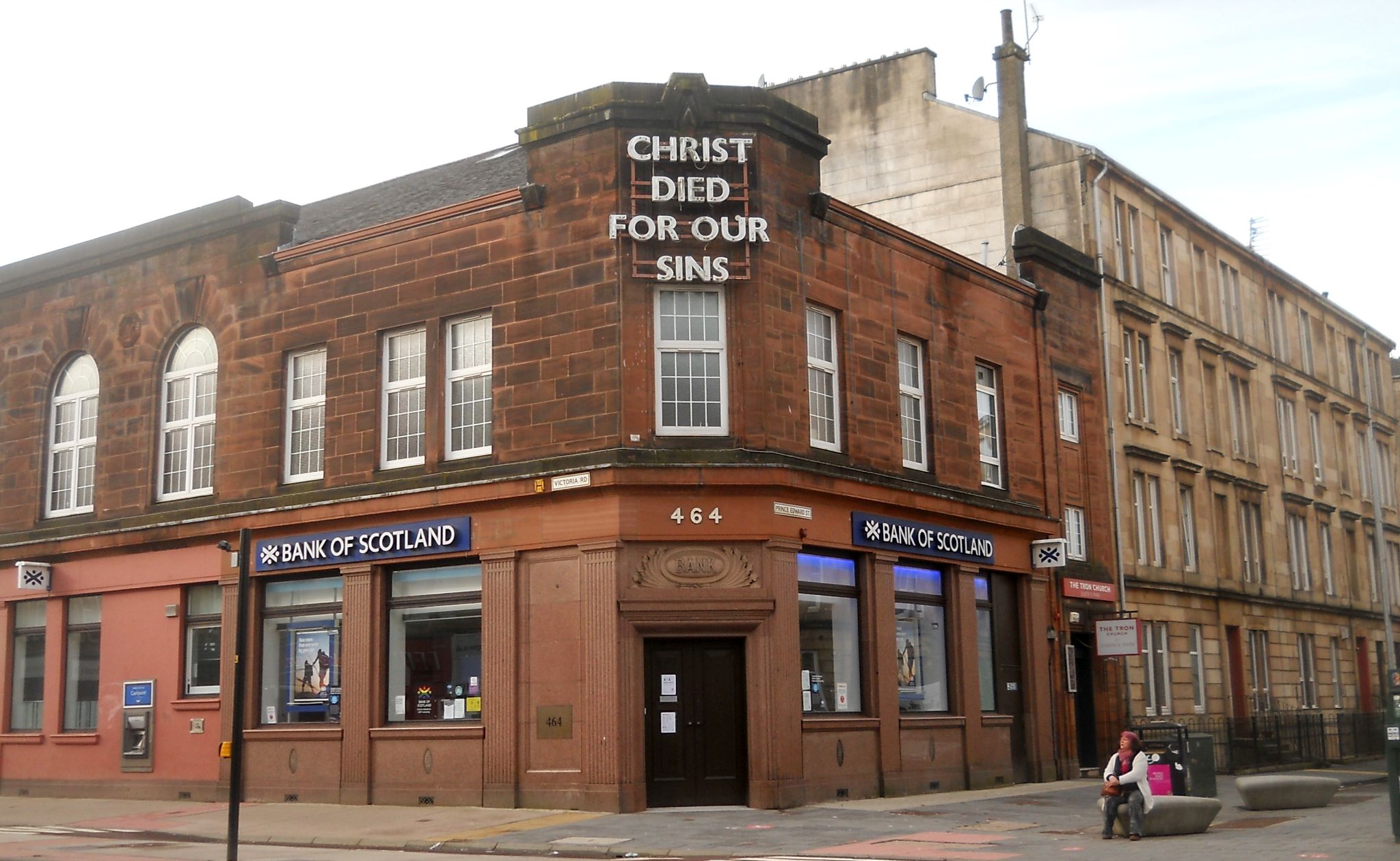 Red sandstone building in Victoria Road