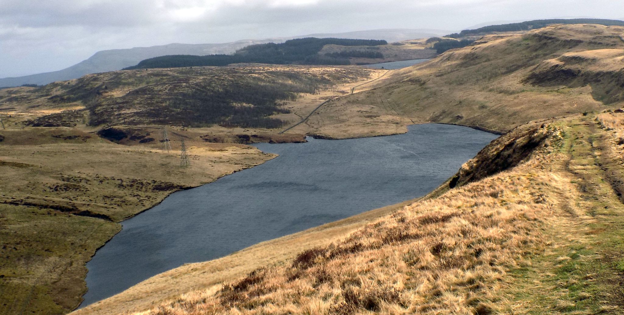 Greenside Reservoir and Cochno Hill from The Slacks