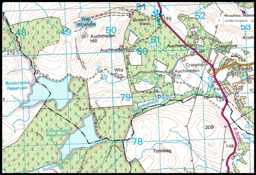 Map of Kilmannan Reservoir