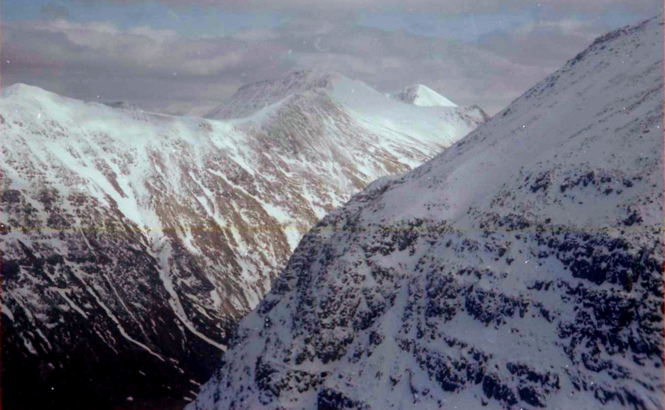 Snow-bound Summit Ridge of Liathach in the Torridon region of the North West Highlands of Scotland