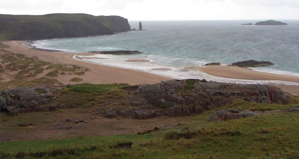 The beach at Sandwood Bay in Sutherland on the North West coast of Scotland