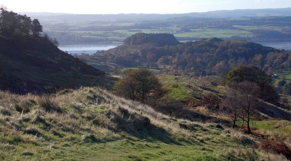 Dumbuck Crags and Dun Hill from Overtoun estate