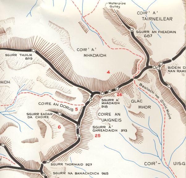 Map of Sgurr Ghreadaidh on the Skye Ridge