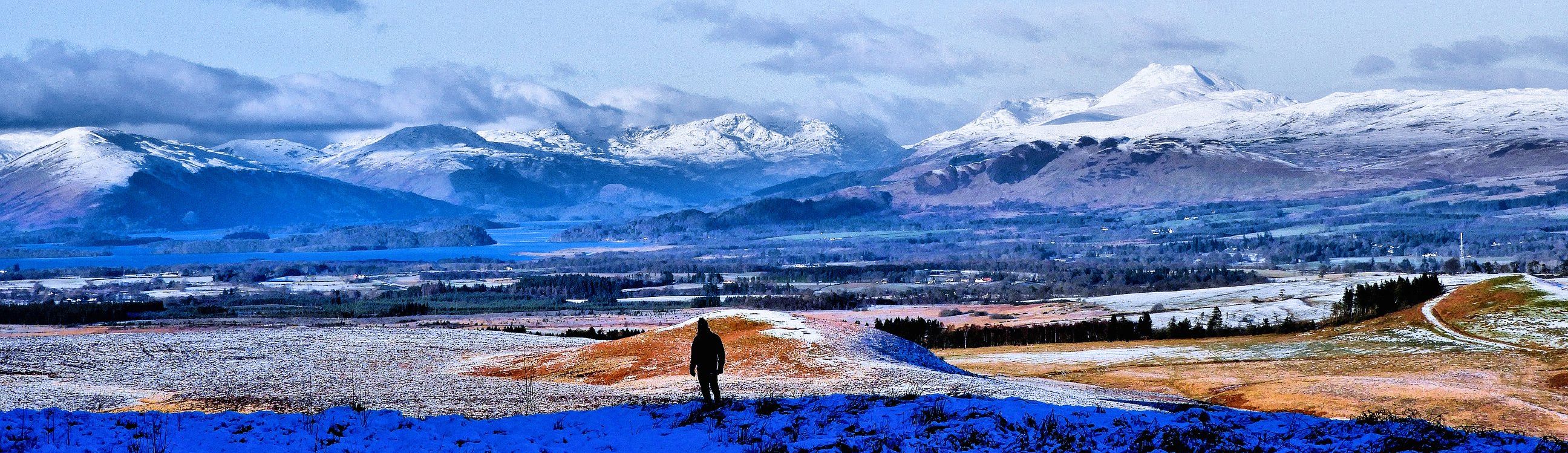 Luss Hills and Ben Lomond across Loch Lomond on route to The Whangie