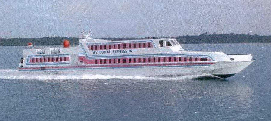 Ferry boat in Dumai on East Coast of Sumatra