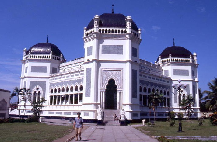 Mesjid Raya, the Great Mosque in Medan in Northern Sumatra