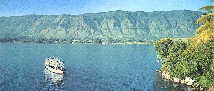 Ferry on Lake Toba in Sumatra