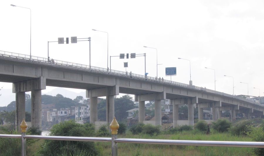 Friendship Bridge across Moie River border with Burma