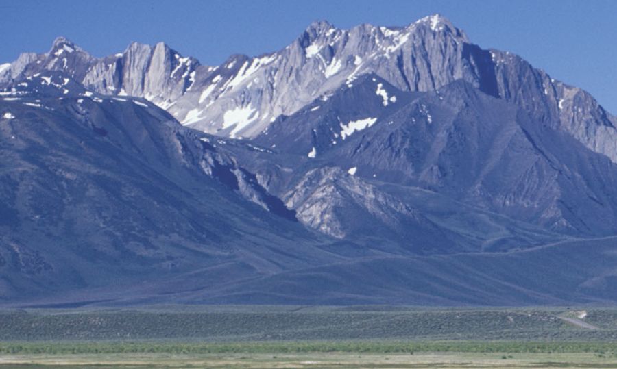 Sierra Nevada on approach to Mt. Whitney from Owen's Valley